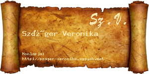 Száger Veronika névjegykártya